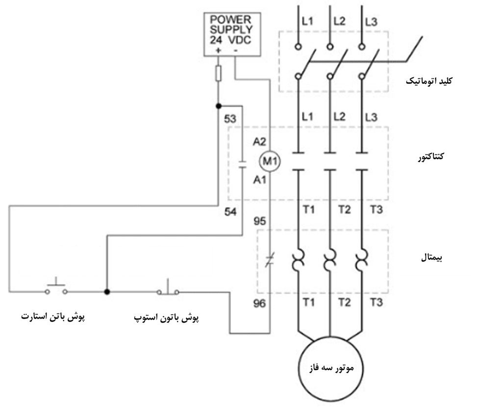 نحوه سیم کشی بی متال در جریان سه فاز